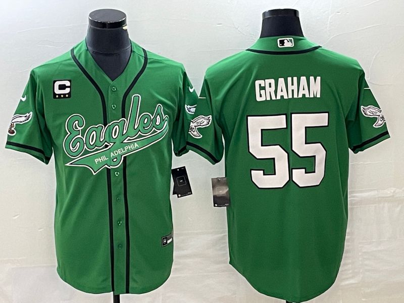 Men Philadelphia Eagles #55 Graham Green Co Branding Game NFL Jersey style 1